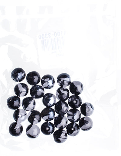 Czech Druk Beads Opaque Jet Hematite