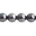 Czech Druk Beads Opaque Jet Hematite x2