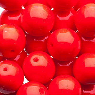 Czech Druk Beads Opaque Red