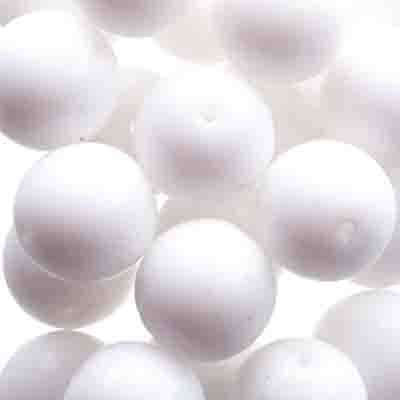 Czech Druk Beads Opaque Chalk White