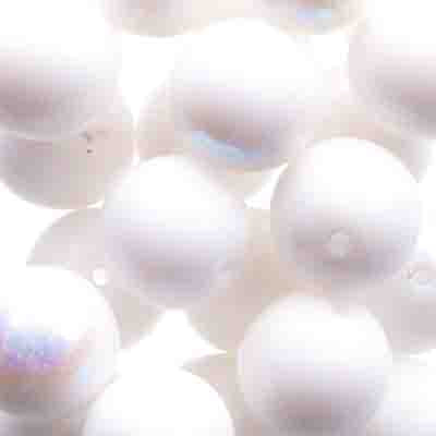 Czech Druk Beads Opaque Chalk White AB