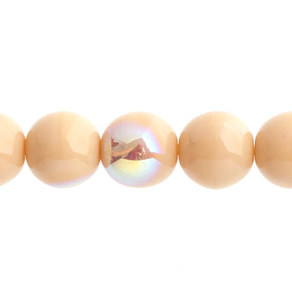 Czech Druk Beads Opaque Ivory AB