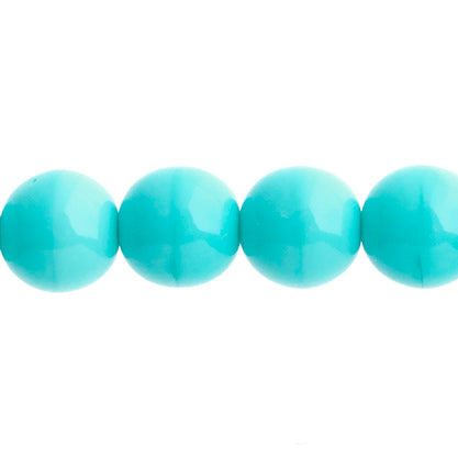Czech Druk Beads Opaque Green Turquoise