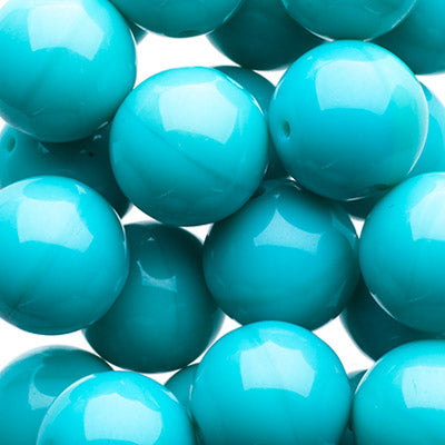 Czech Druk Beads Opaque Green Turquoise