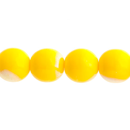 Czech Druk Beads Opaque Yellow AB