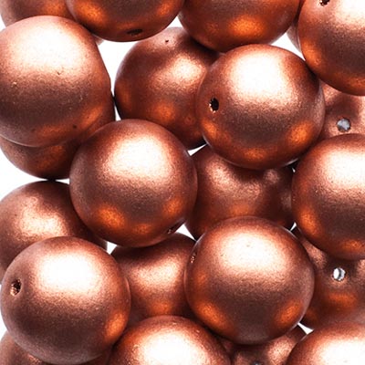 Czech Druk Beads Opaque Copper