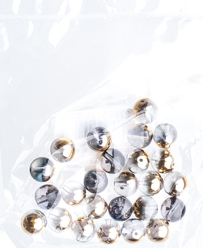 Czech Druk Beads Transparent Crystal Aurum