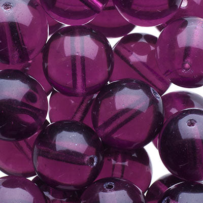 Czech Druk Beads Transparent Amethyst