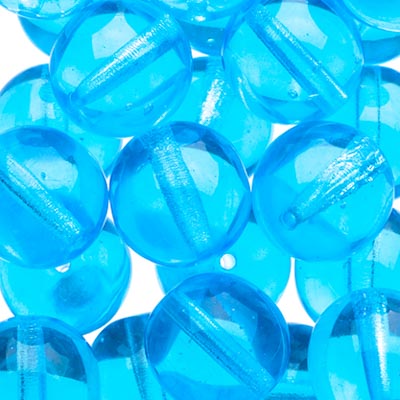 Czech Druk Beads Transparent Aqua
