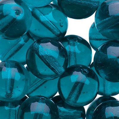 Czech Druk Beads Transparent Blue Zircon