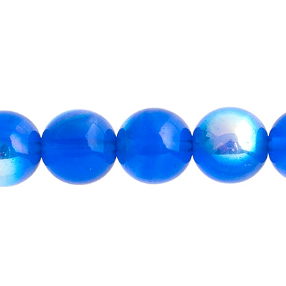 Czech Druk Beads Transparent Capri Blue AB