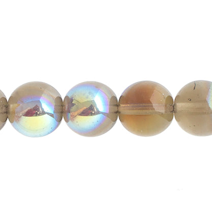 Czech Druk Beads Transparent Black Diamond AB