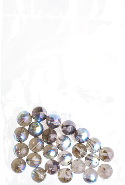 Czech Druk Beads Transparent Black Diamond AB