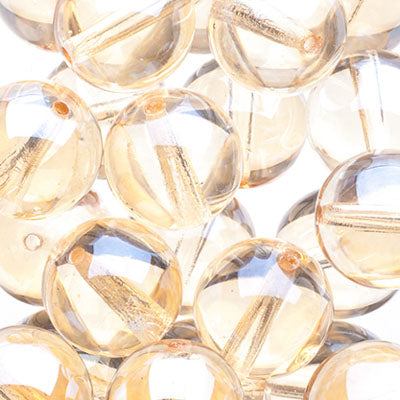 Czech Druk Beads Transparent Crystal Honey
