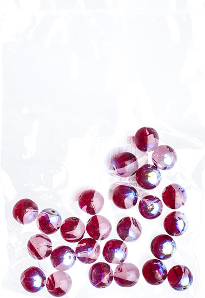 Czech Druk Beads Transparent Garnet AB