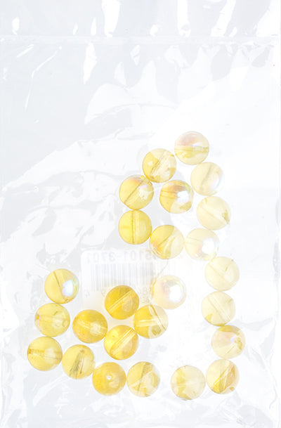 Czech Druk Beads Transparent Jonquil AB