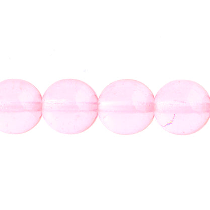 Czech Druk Beads Transparent Light Rose