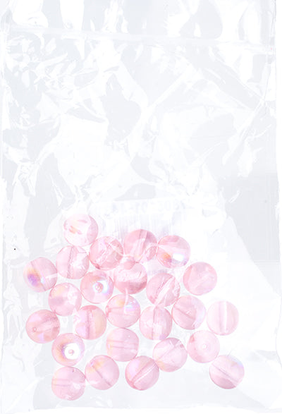 Czech Druk Beads Transparent Light Rose AB