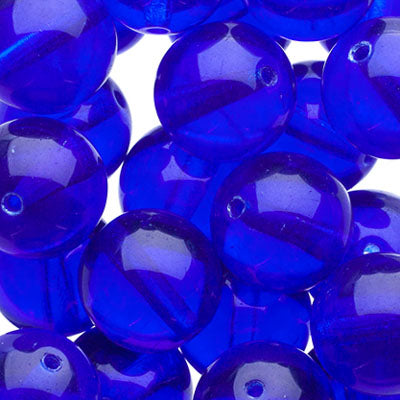Czech Druk Beads Transparent Sapphire