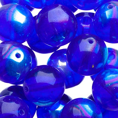 Czech Druk Beads Transparent Sapphire AB