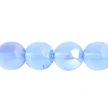 Czech Druk Beads Transparent Light Sapphire AB