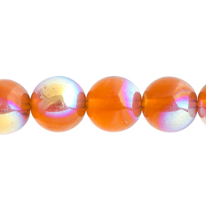 Czech Druk Beads Transparent Topaz AB