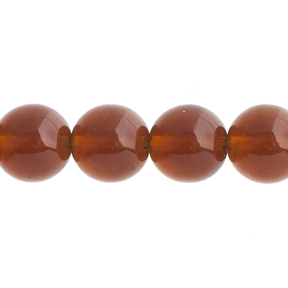 Czech Druk Beads Transparent Smoked Topaz