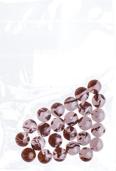 Czech Druk Beads Transparent Smoked Topaz