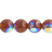 Czech Druk Beads Transparent Smoked Topaz AB