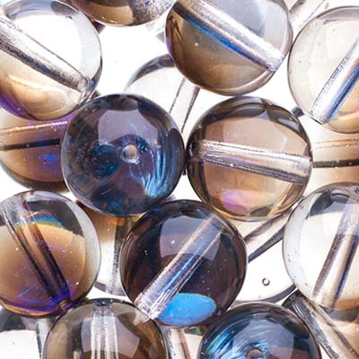 Czech Druk Beads Transparent Crystal Azuro