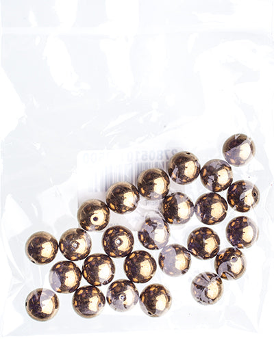 Czech Druk Beads Transparent Crystal Bronze