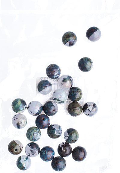 Czech Druk Beads Opaque Olivine Travertine