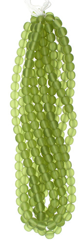 Glass 6mm Round Bead Strung Matte