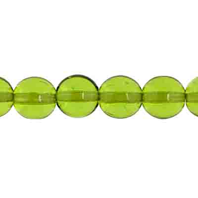 Glass 8mm Round Bead Transparent Strung