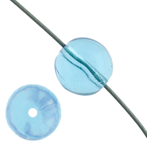 Glass 8mm Round Bead Transparent Strung 