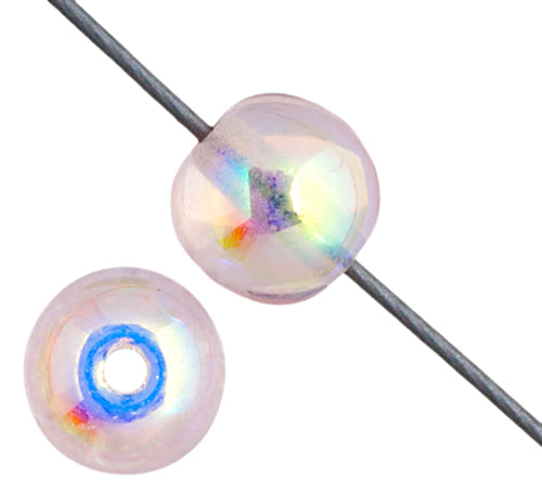 Glass 8mm Round Bead Aurora Borealis Strung 