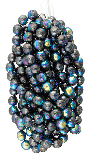 Glass 8mm Round Bead Aurora Borealis Strung 