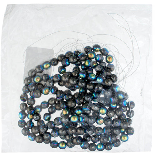 Glass 8mm Round Bead Aurora Borealis Strung 