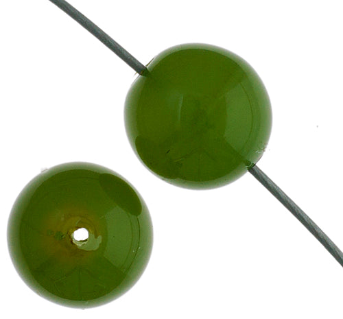 Glass 8mm Round Bead Opaque Strung 