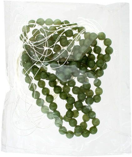 Glass 8mm Round Bead Opaque Strung 