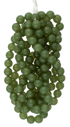 Glass 8mm Round Bead Opaque Strung 
