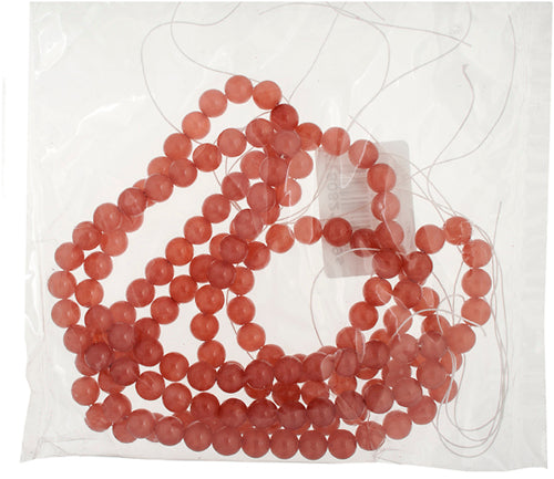 Glass 8mm Round Bead Opaque Strung 