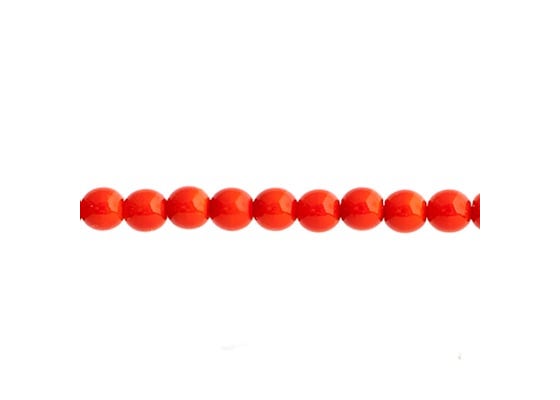 Czech Glass Beads 8in Strand Red Fatale