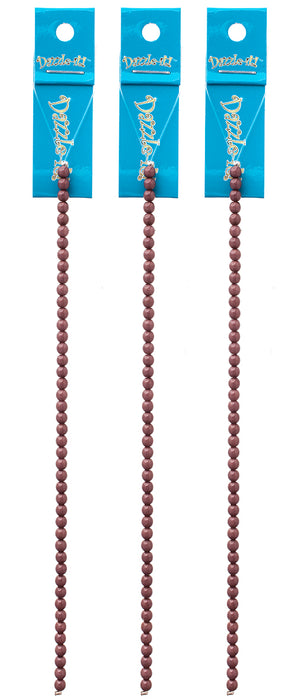 Czech Glass Beads 8in Strand Rose Taupe