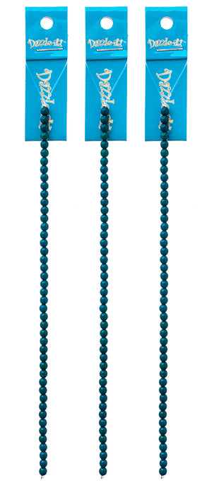 Czech Glass Beads 8in Strand Prussian Blue