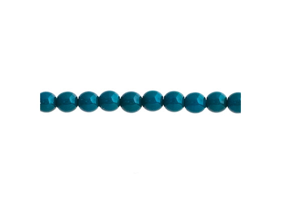 Czech Glass Beads 8in Strand Prussian Blue
