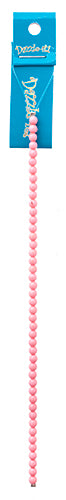 Czech Glass Beads 8in Strand Cotton Candy Pink