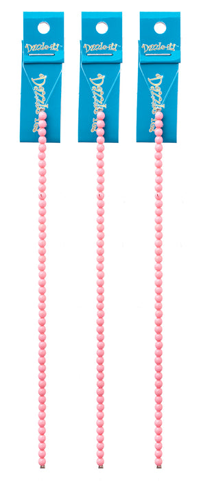 Czech Glass Beads 8in Strand Cotton Candy Pink