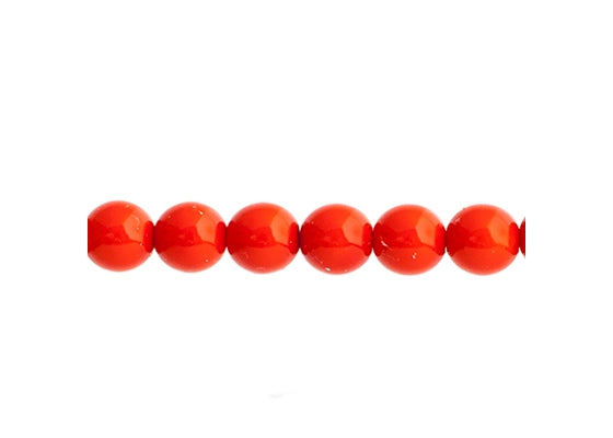 Czech Glass Beads 8in Strand Red Fatale