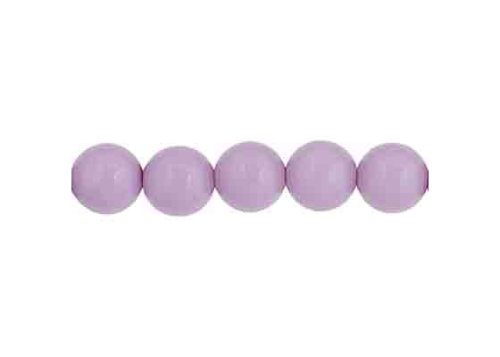 Czech Glass Beads 8in Strand Lavender Fog